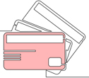 Drawing of credit cards