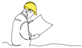 Drawing of a construction worker
