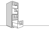 Drawing of a filing cabinet