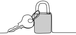 Drawing of a lock and key