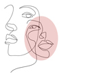 Drawing of two faces