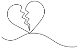 Drawing of a broken heart