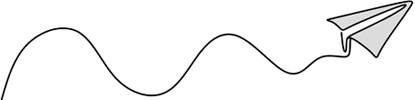 Drawing of a paper plane in flight